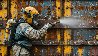 Mise à blanc des métaux rouillés